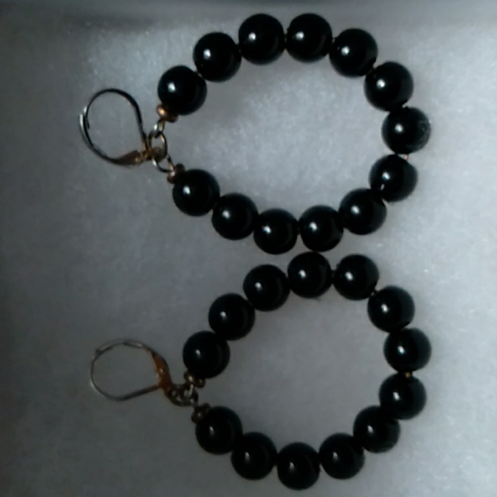 Pearl hoop pierced earrings